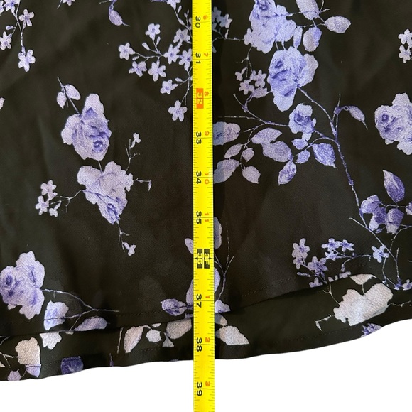 Vintage 90s Jones Wear Dress Black/Purple Floral Dress Sz 12 Romantic Goth EUC - Picture 4 of 8